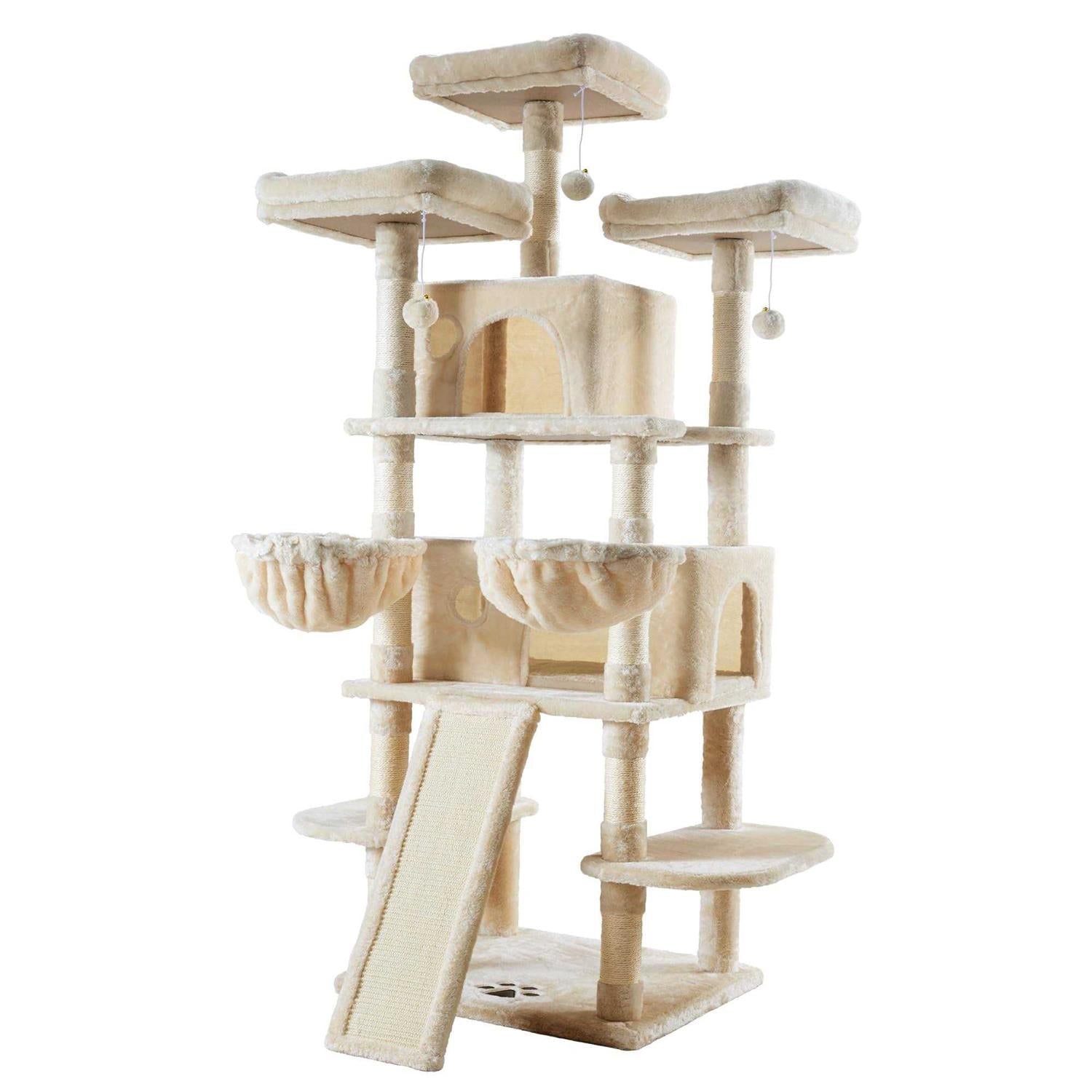 68 Inch Multi-Level Cat Tree for Large Cats with Condo and Scratching Posts J800