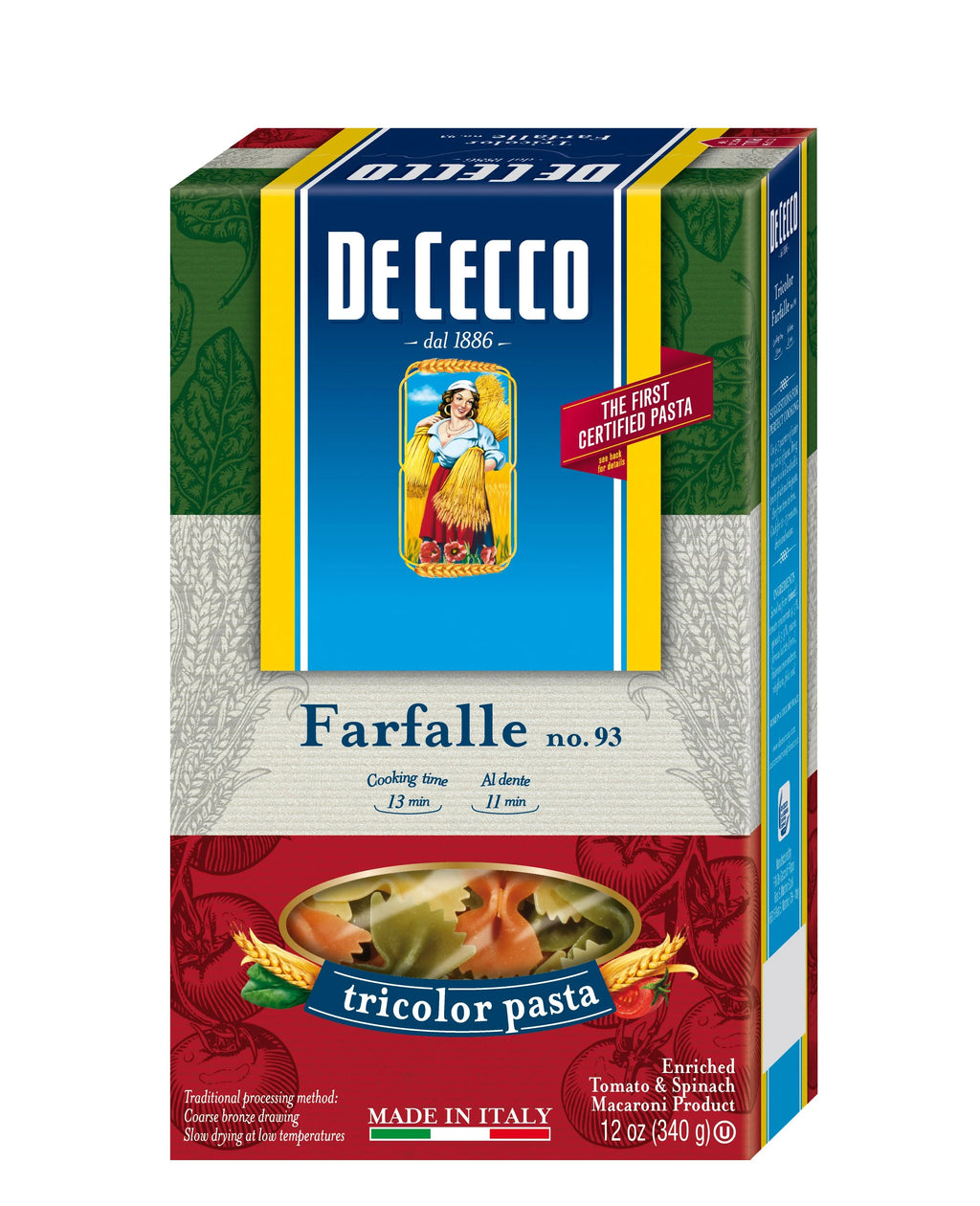De Cecco Tricolor Farfalle, 12 Oz