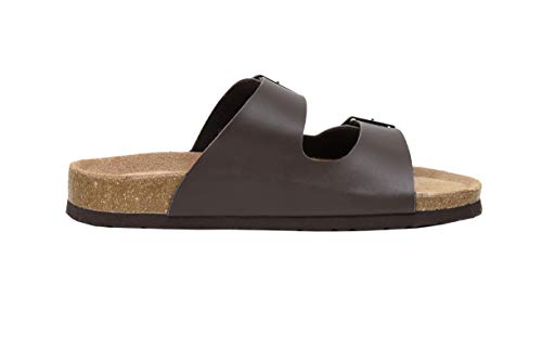 Women's Cork Footbed Sandals with Double Buckle Slip-On and Arch Support U61950