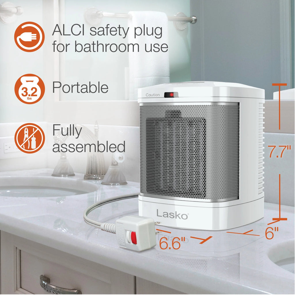 Bathroom Space Heater with Timer, White N224227