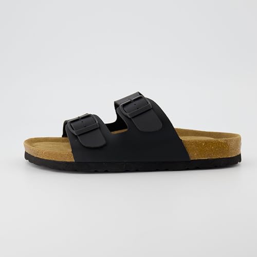 Women's Cork Footbed Sandals with Double Buckle Slip-On and Arch Support U61950