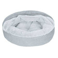 FurHaven Pet Products Plush &amp; Performance Linen Hooded Donut Pet Bed for Dogs &amp; Cats - Pet Supplies online store