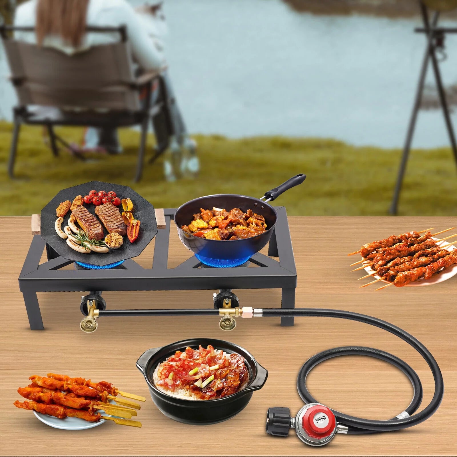 Propane Gas Burner Stove for Camping BBQ Cooking H1550