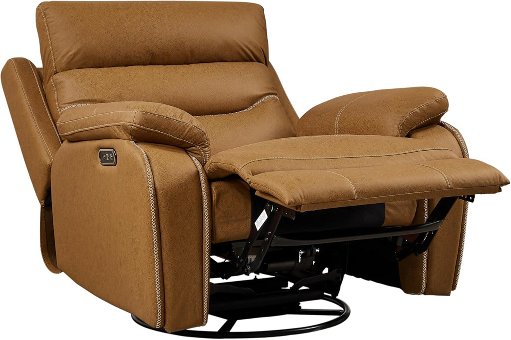 Dual Motor Rocking Swivel Recliner Chair for Elderly with Power Headrest and USB Charging N419209