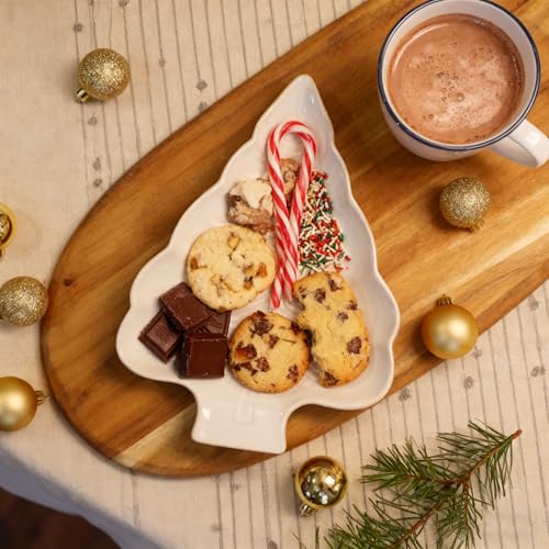 Christmas Tree Porcelain Serving Tray for Holiday Treats D95312