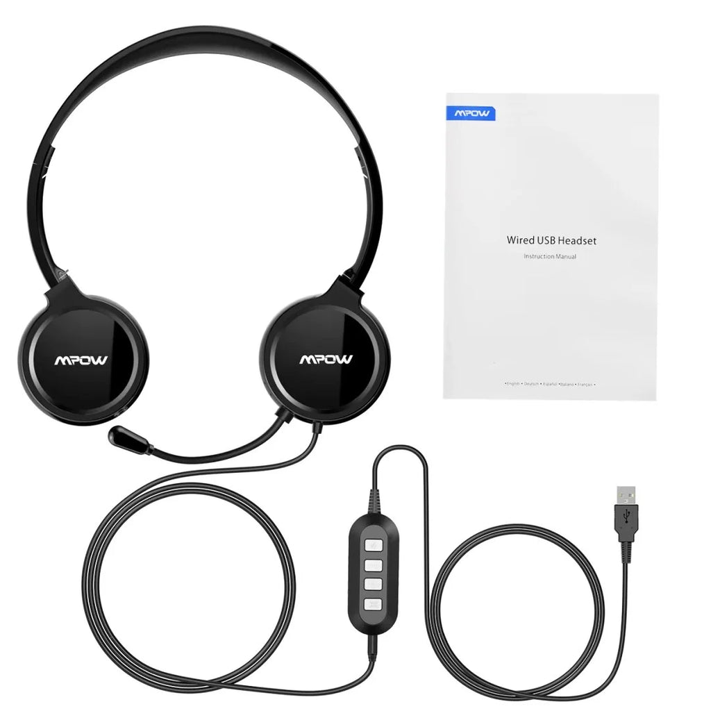 USB Headset with Noise Cancelling Microphone for PC, Laptop, Call Center D135787