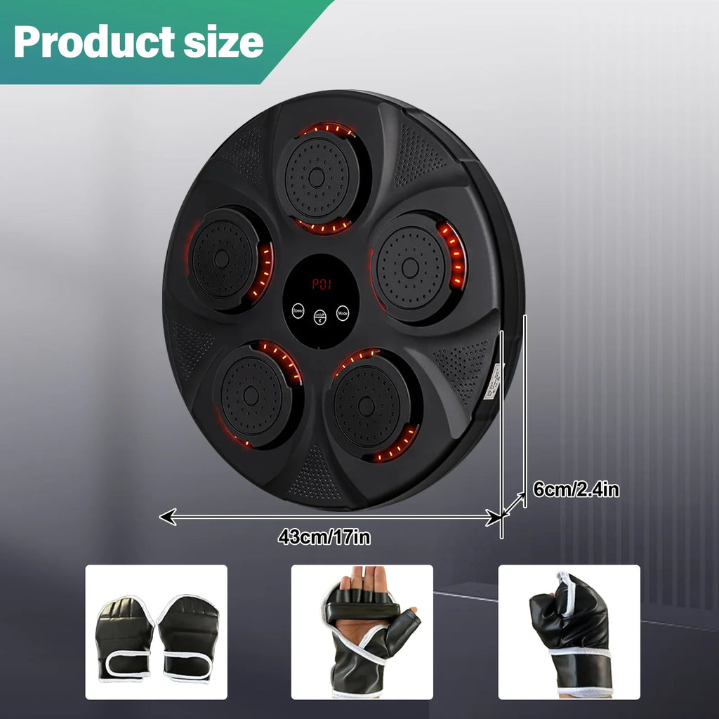 Music Boxing Machine with Bluetooth, Wall Mounted Punching Trainer with Gloves Z81252
