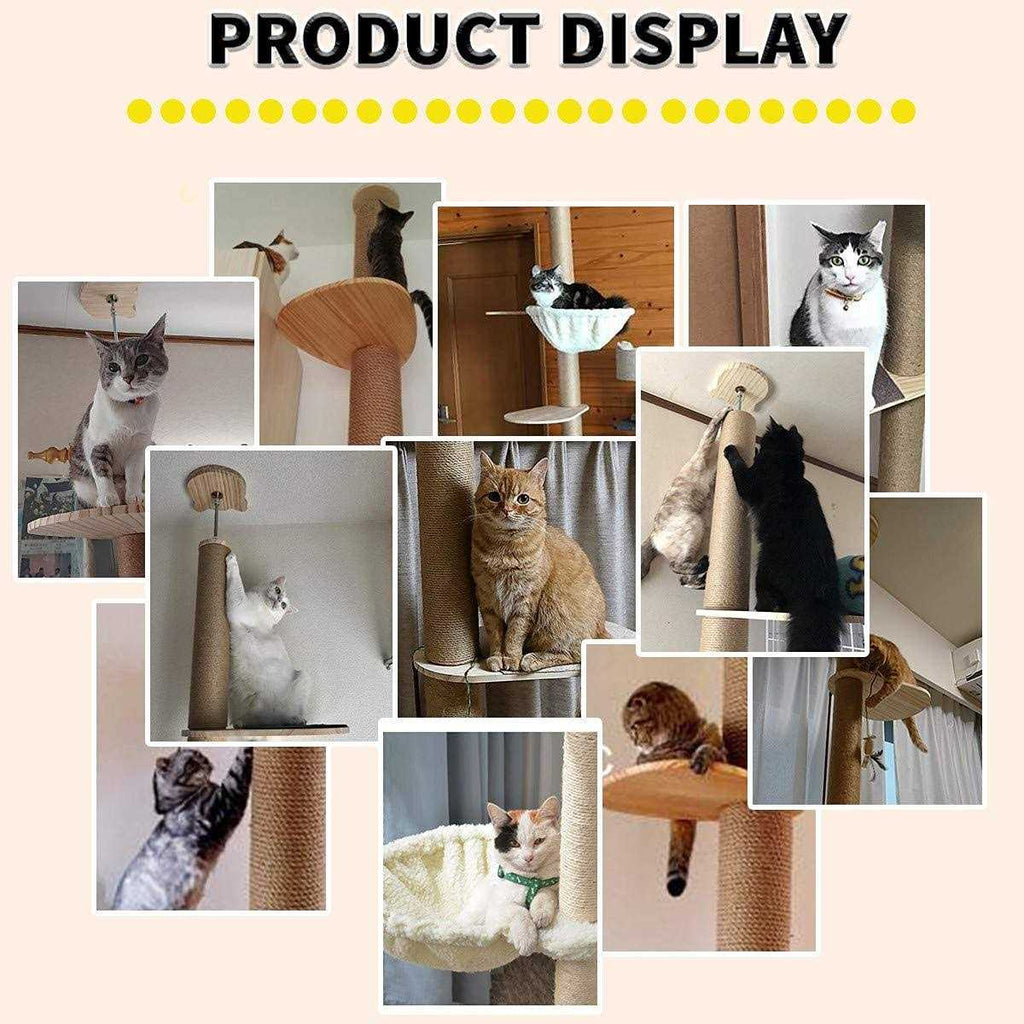 Floor-to-Ceiling Cat Tree with Natural Sisal Scratching Post Y65908