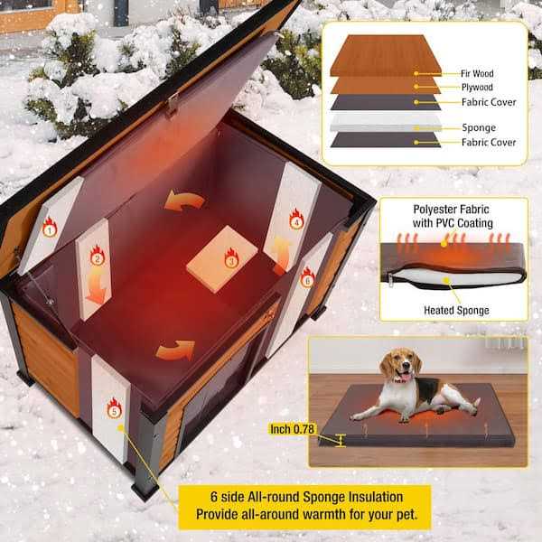 Insulated Outdoor Dog House with Liner Inside F197115