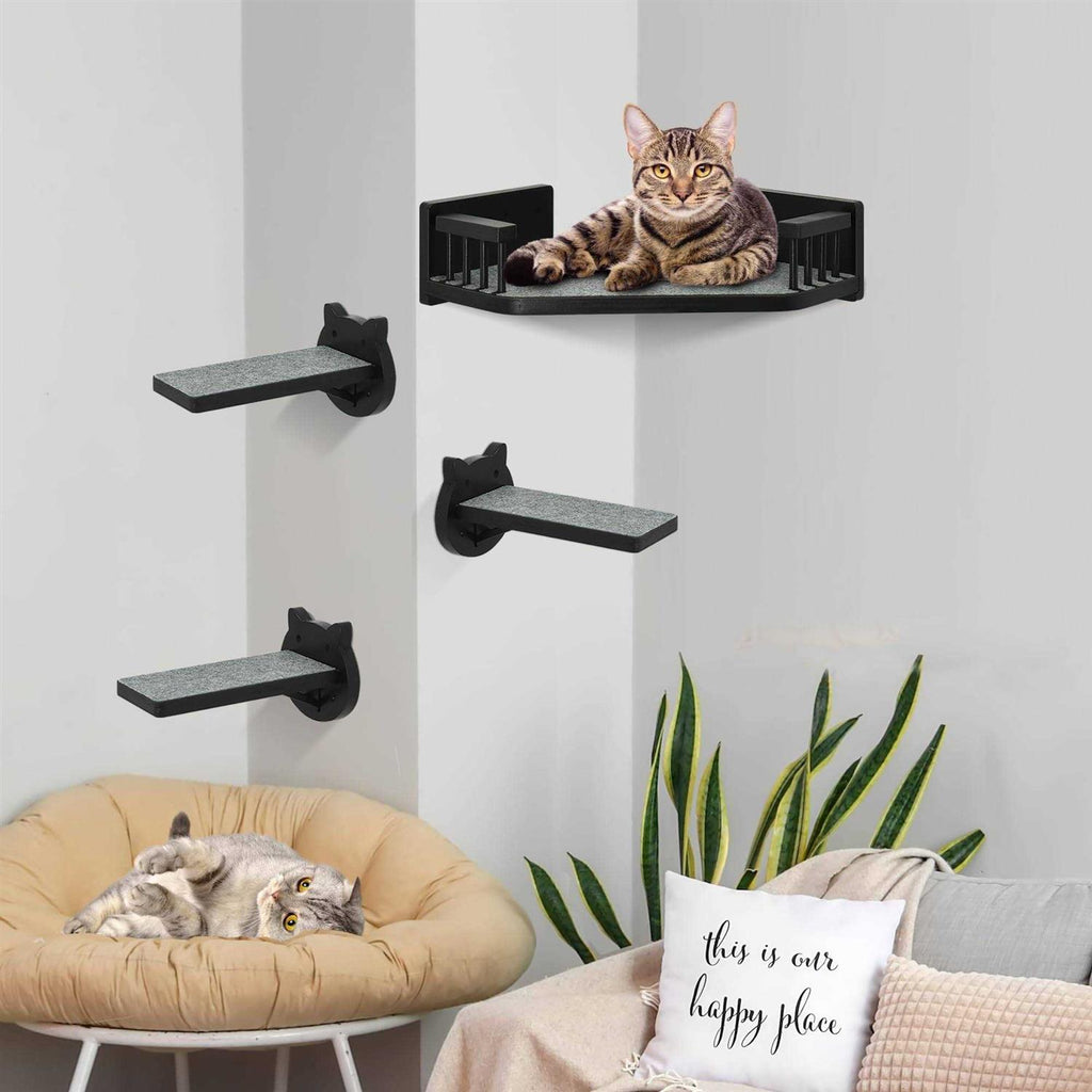 Cat Wall Shelves with 3 Steps for Climbing and Perching D17518