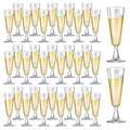 Champagne Flutes Plastic 40 Pcs Gold Glitter Disposable Wedding Party Cups Q321173