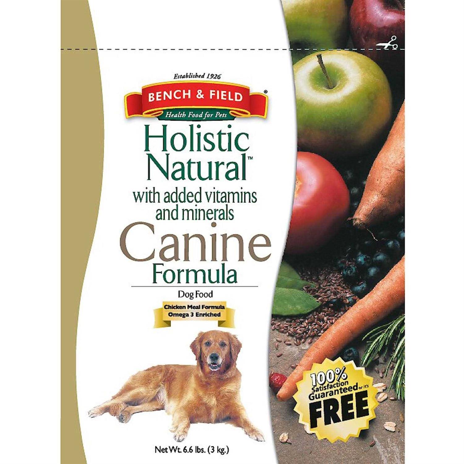 Bench &amp; Field Holistic Natural Adult Dry Dog Food, Chicken Meal and Brown Rice Recipe 6.6 lb Bag - Pet Supplies online store