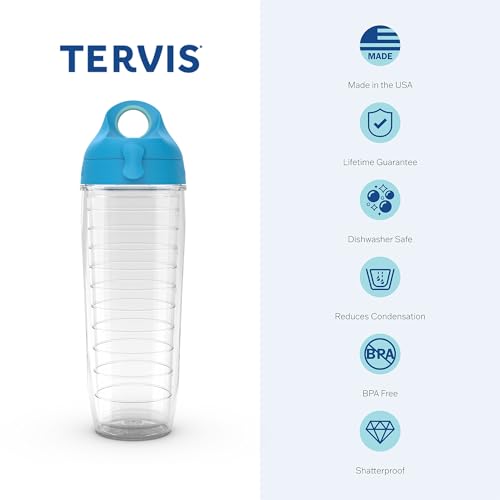Double Walled Insulated Tumbler Travel Cup, 24oz 2pk, Blue Lid V78473