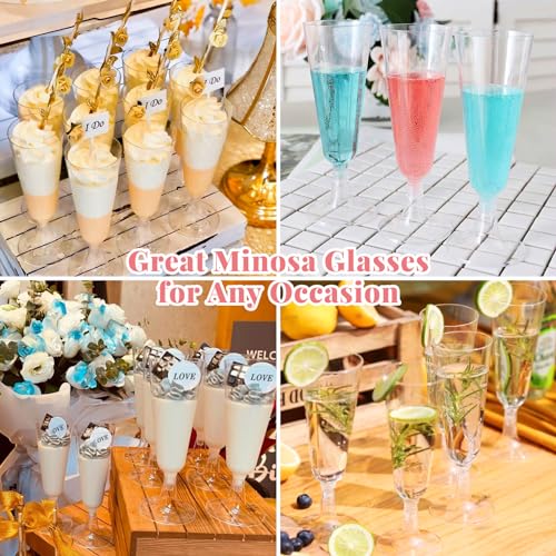 Champagne Flutes Plastic 40 Pcs Gold Glitter Disposable Wedding Party Cups Q321173