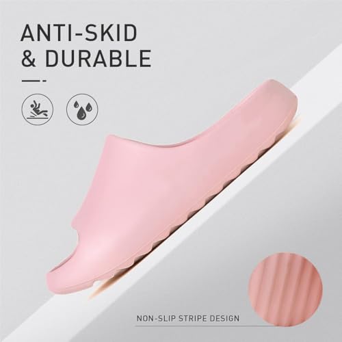 Platform Slides Slippers, Non-Slip Quick Drying Lightweight Shower Shoes W7265
