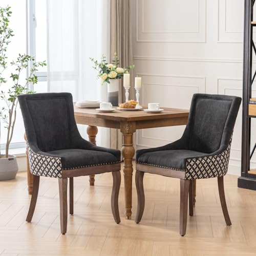 Solid Wood Dining Chairs Set of 4 with Padded Seat Y1061