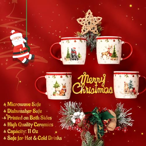 Christmas Mugs Set of 4, 11 Oz S120