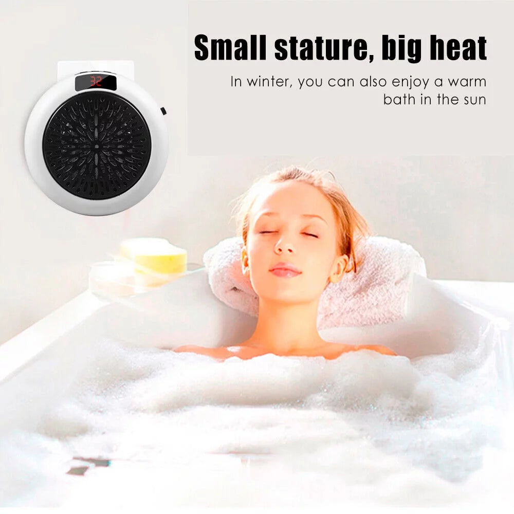 900W Digital Thermostat Electric Heater Fan with Remote and Timer X1767