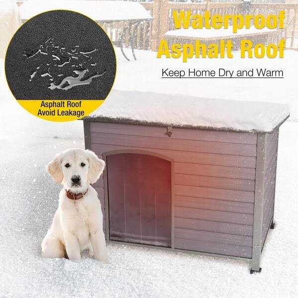 Insulated Outdoor Dog House with Waterproof Roof A91364