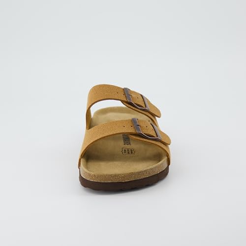 Women's Cork Footbed Sandals with Double Buckle Slip-On and Arch Support U61950