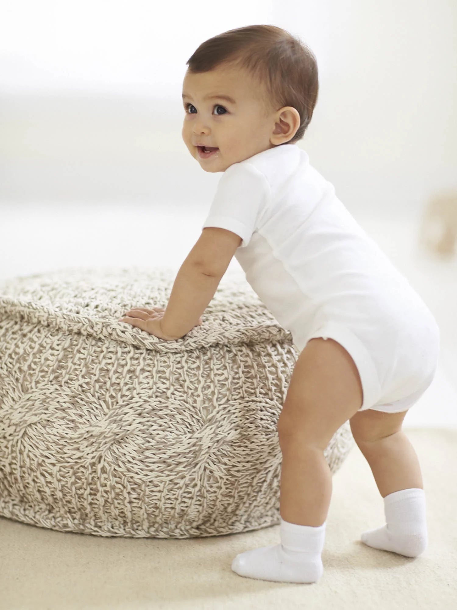 Cotton Rib Short Sleeve Bodysuits, 8-Pack, Newborn-24 Months R7656