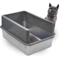 iPrimio Enclosed Sides Stainless Steel Litter Box XL Litter Boxes for Big cats - Pet Supplies online store