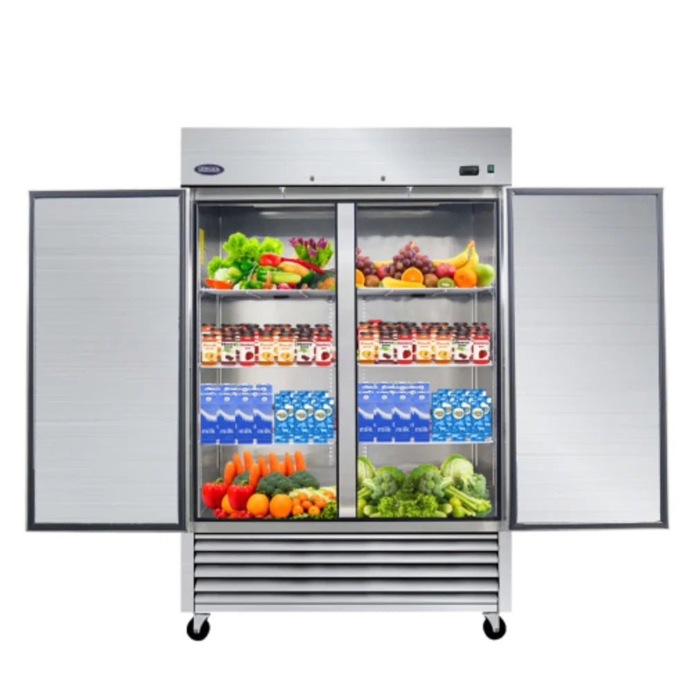 Commercial Refrigerator 49 Cu.ft 2 Solid Door Stainless Steel Upright Fridge F1545