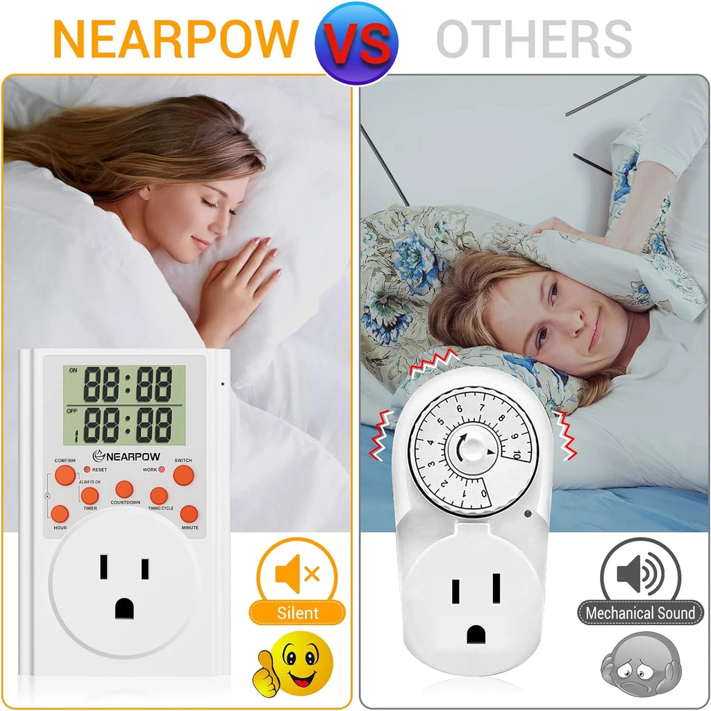 Programmable Plug-in Digital Timer Switch with 3-Prong Outlet H664