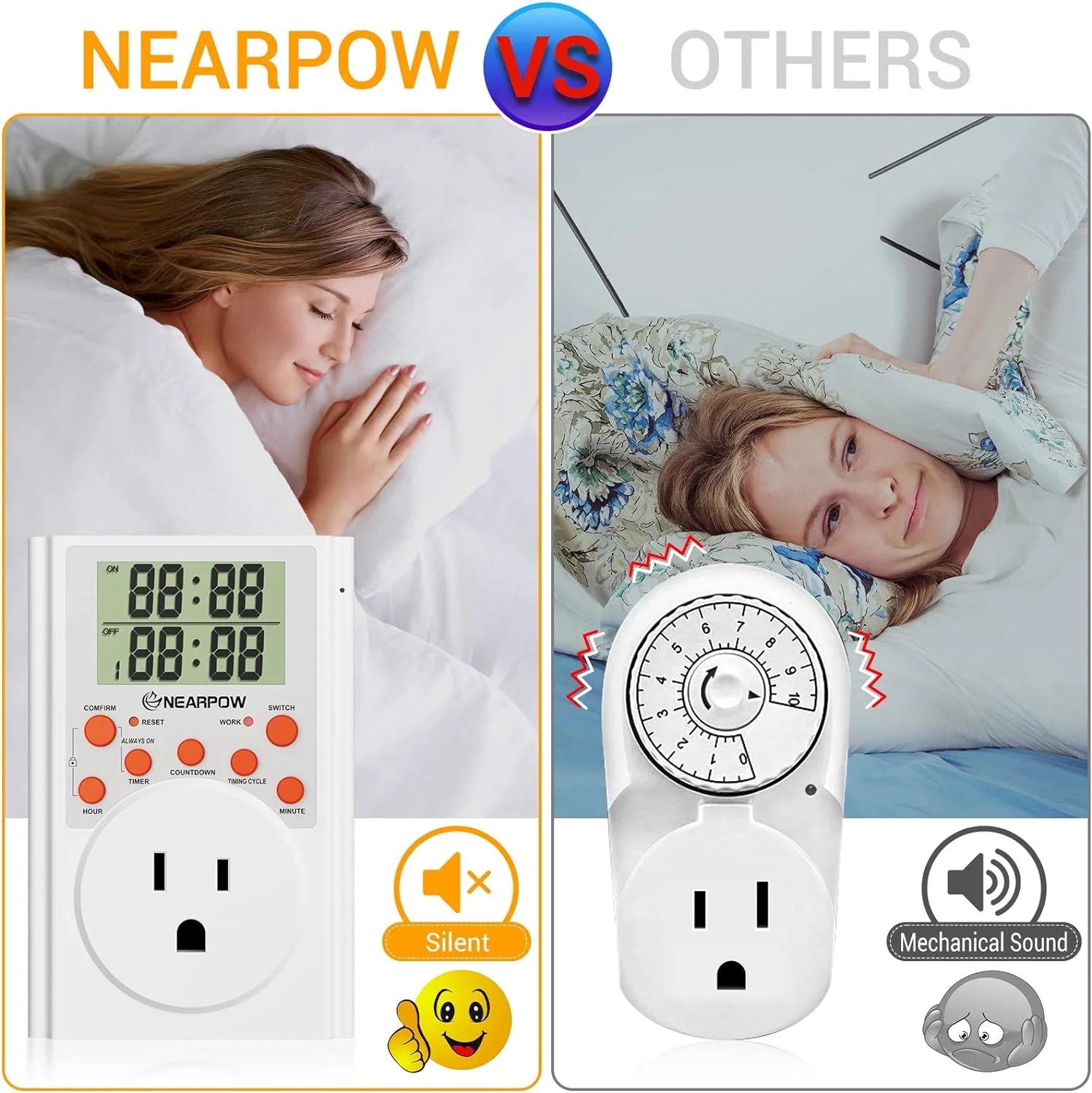 Programmable Plug-in Digital Timer Switch with 3-Prong Outlet H664