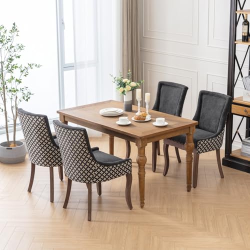 Solid Wood Dining Chairs Set of 4 with Padded Seat Y1061