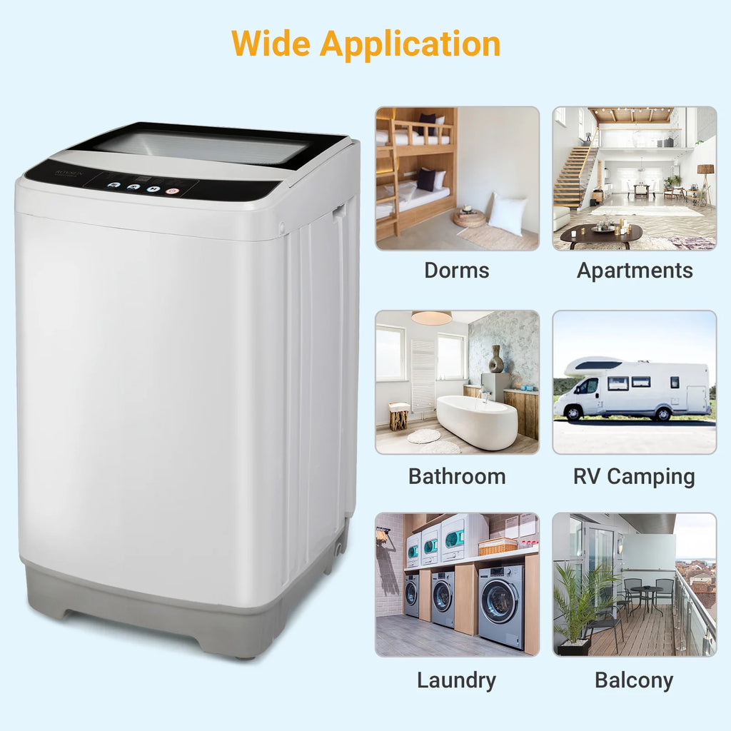Portable Washing Machine, 1.32cu.ft Full-Automatic Mini Washer with Spin Dryer Y5753