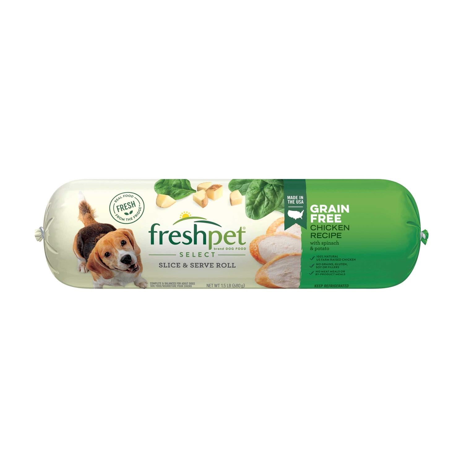 Freshpet Select Grain Free Chicken Recipe Slice &amp; Serve Roll Dog Food - Pet Supplies online store