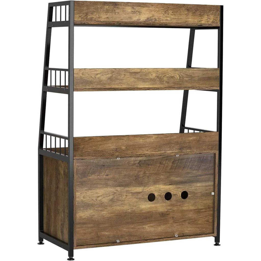 Large Hidden Cat Litter Box Enclosure Furniture with Shelf Wood V23470