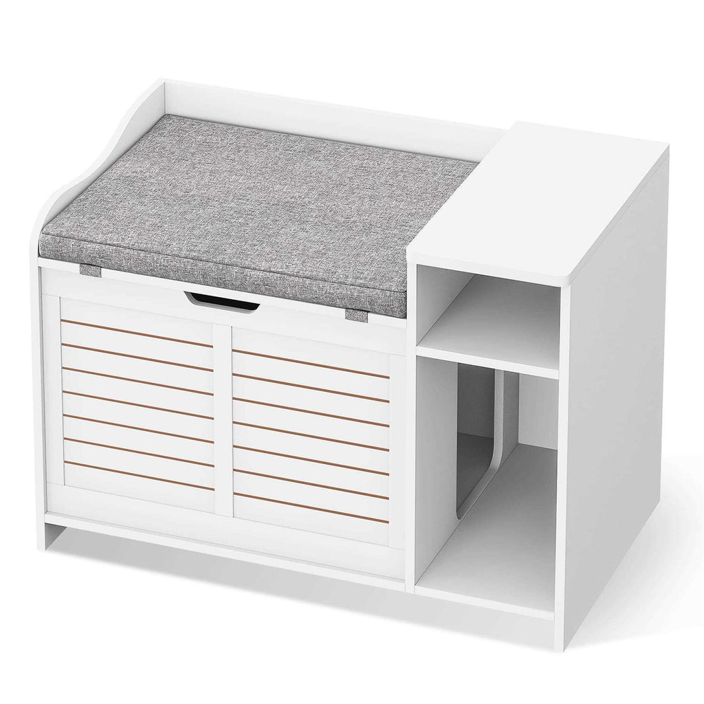 Cat Litter Box Enclosure with Top Opening and Cushion W5486