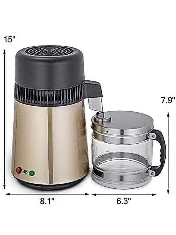 Countertop Water Distiller Machine 1.1 Gal Stainless Steel Purifier H1010
