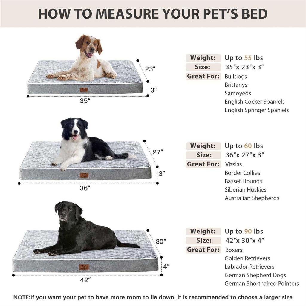 Orthopedic Dog Bed for Large Dogs, Waterproof with Removable Washable Cover D3512