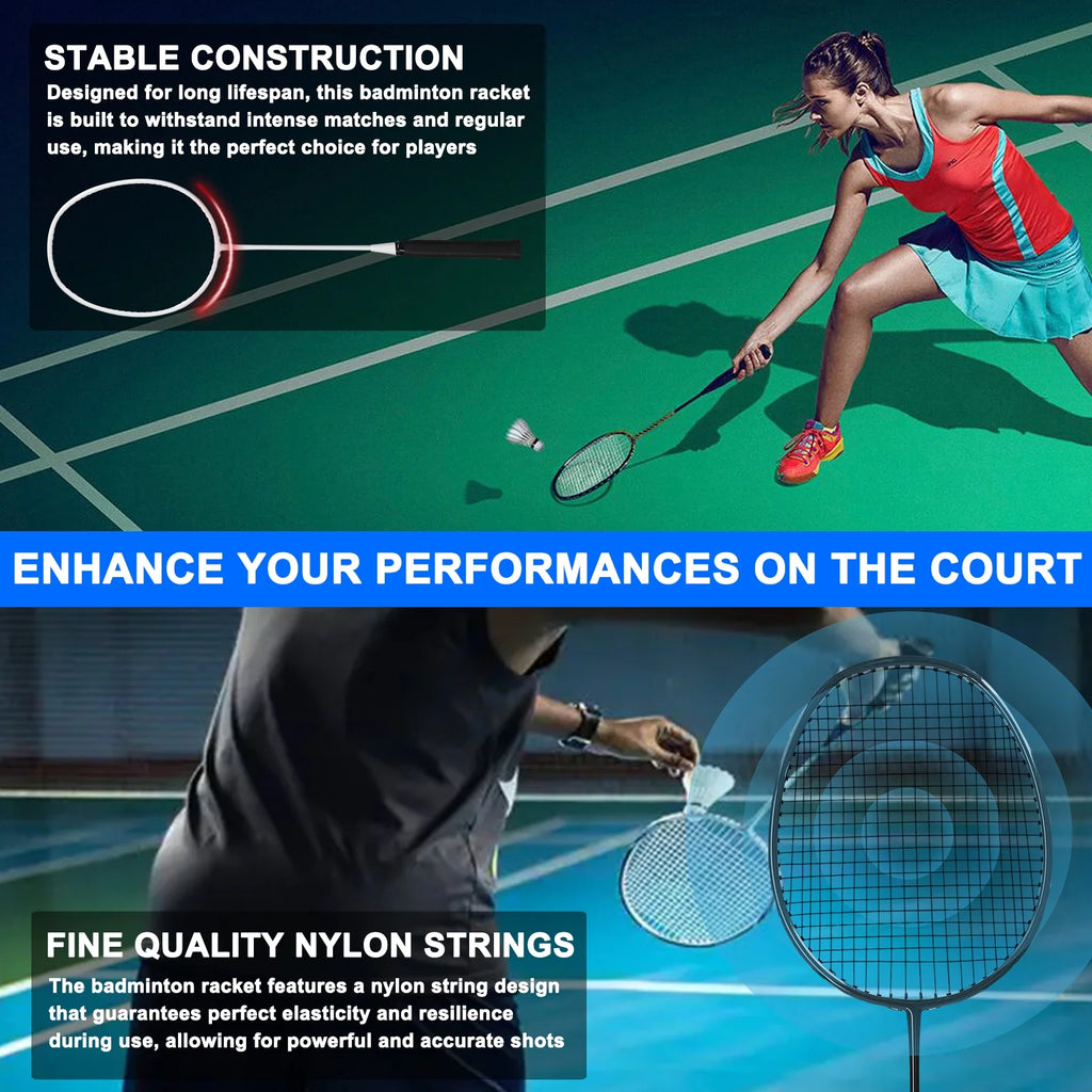 Badminton Racquet Set for 2 Players, Lightweight Y879331