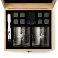 Whiskey Glass Gift Box Set with Whiskey Stones and 2 Rocks Glasses Set of 2 Tipsy Tipped Cow Funny