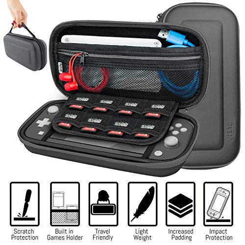 Switch Lite Accessories Bundle with Case, Screen Protector, USB Cable, Games Holder, Grip Case, Headphones, Thumb-Grip Pack K6558