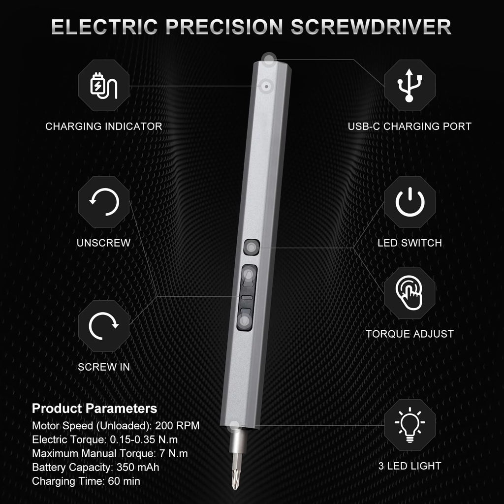 144 in 1 Electric Precision Screwdriver with Magnetic Bits for PC, Laptop, Phone Repair V46397