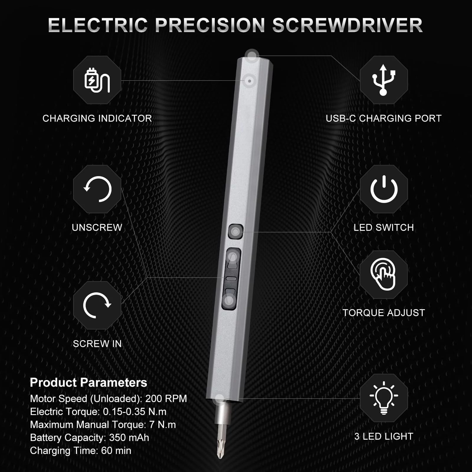 144 in 1 Electric Precision Screwdriver with Magnetic Bits for PC, Laptop, Phone Repair V46397