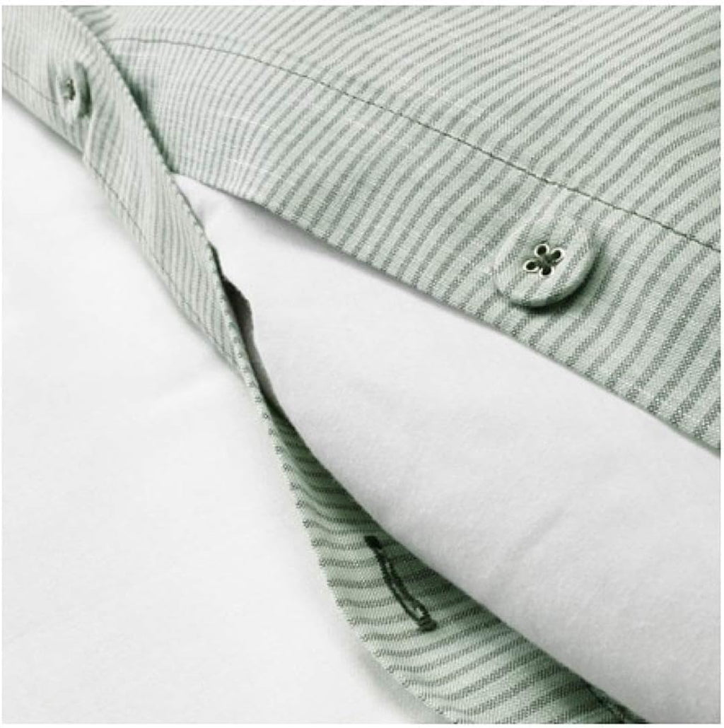 Duvet Cover and Pillowcases Green Stripe Full/Queen J96647