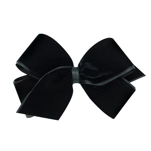 Girls' Velvet Hair Bow on No-Slip Clip, Satin Lining, Mini Q60568
