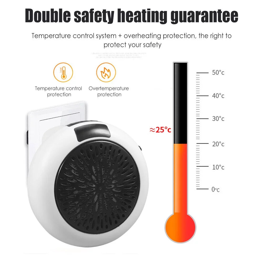 900W Digital Thermostat Electric Heater Fan with Remote and Timer X1767