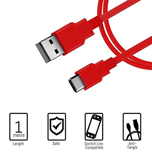 Switch Lite Accessories Bundle with Case, Screen Protector, USB Cable, Games Holder, Grip Case, Headphones, Thumb-Grip Pack K6558