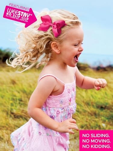 Girls' Velvet Hair Bow on No-Slip Clip, Satin Lining, Mini Q60568