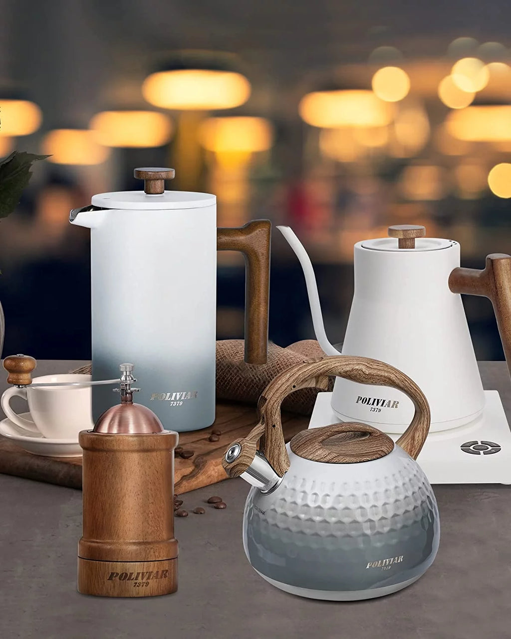 Electric Gooseneck Kettle 1200W with Wood Handle, 34oz Stainless Steel K389760