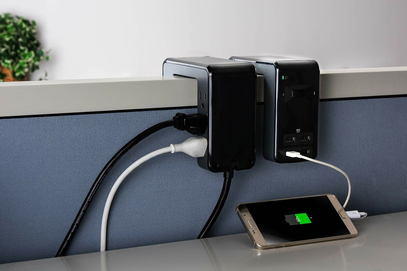 Desk-Mount Power Station with 6 Outlets and 4 USB Charging Ports Y80833