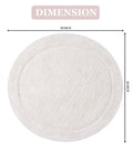 100% Cotton Tufted Bath Rug, Non-Slip, Machine Washable, 30" Round, Ivory O665