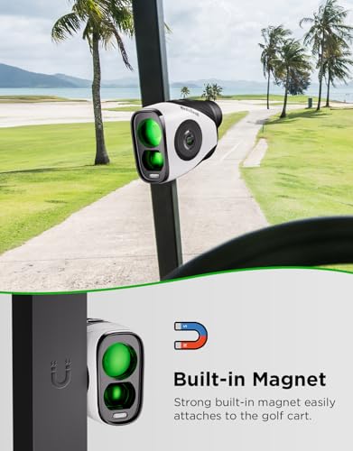Golf Rangefinder with Slope, 1200Y Laser, 7X Magnification, Flag Lock with Vibration, Magnetic Cart Mount, USB-C Rechargeable L138